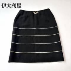 이타 리야 이탈리아 무릎 길이 스커트 라메라인 라인 스톤 일본제 블랙