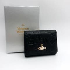ヴィヴィアンウエストウッド　財布　三つ折りウォレット　スムーズ金ロゴブラックのサムネイル