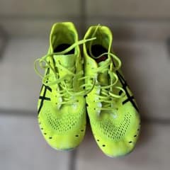 ASICS GUNLAP 蛍光イエロー スパイクシューズ 25センチ