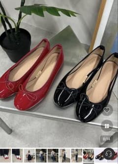 nyom エナメル バレエシューズ フラットパンプスのサムネイル