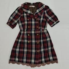 Juicy Girl チェック柄 レッド ミニワンピース 半袖のサムネイル