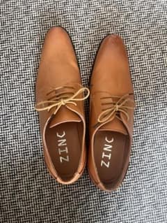 ZINC メンズ ドレス　ビジネスシューズ ブラウンのサムネイル