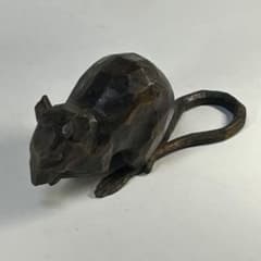 高橋丈雲 木彫り 鼠 木製 ネズミ 彫刻 置物 干支 - メルカリ