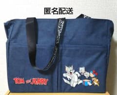 トムとジェリー デニム調 バッグ ショルダー トート 大容量 ネイビー - 4