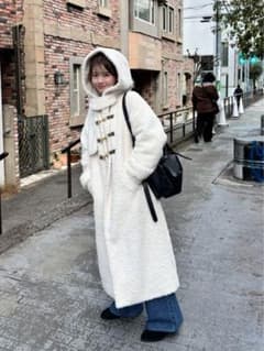 Chico ダッフルロングコート ボアコート - メルカリ