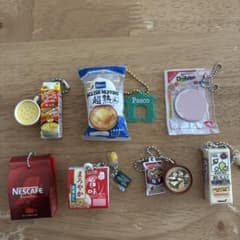 食品ミニチュア 朝食セットキーホルダー まとめ売りのサムネイル