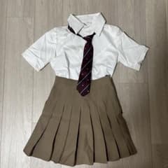 制服風 コスプレ衣装 3点セット 半袖シャツ ネクタイ スカートのサムネイル