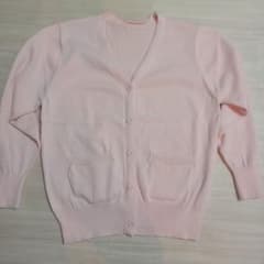 ピンク カーディガン 制服 Vネック ポケット付きのサムネイル