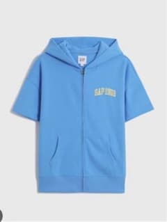 GAP パーカー　スウェット　半袖　半袖パーカー　青　ブルーのサムネイル