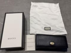 GUCCI 長財布 ブラック レザー 7549F 8402 箱・カード付きのサムネイル