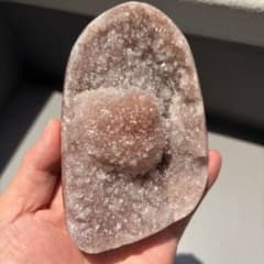 ピンクアメジスト ジオード 原石 540g 晶洞 ブラジル産 天然石 鉱物