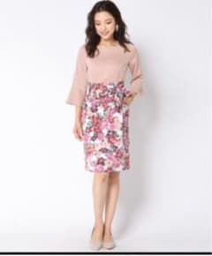 訳ありQUEENS COURT♡花柄コンビワンピのサムネイル