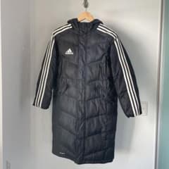 adidas ベンチコート 男の子 150 サッカー 防寒着 黒 フード付のサムネイル