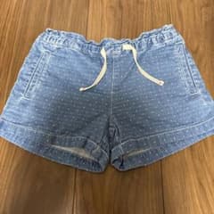 GapKids デニムブルー ドット柄 ハーフパンツ Mのサムネイル