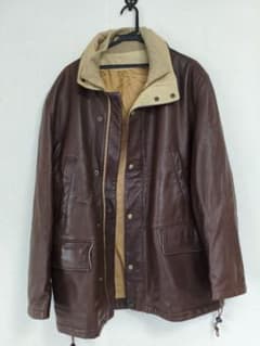 ​スペイン製/本革Konya 羊革 レザーハーフコート ブラウン48(L〜XL)のサムネイル