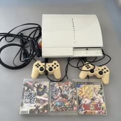 PlayStation 3 ホワイト 本体 コントローラー2個 ゲーム3本のサムネイル