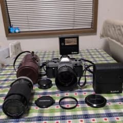 豪華セットCanonAE-1+望遠 +標準レンズ+ストロボkako【動作確認済】のサムネイル