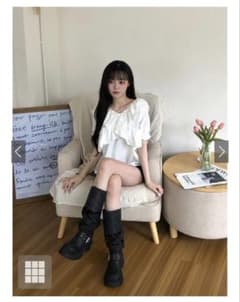 フリルデザイン ホワイトブラウス GRL ask176のサムネイル