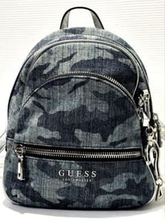 GUESSゲス キャンバス デニムリュックサック カモフラ 迷彩 バック 