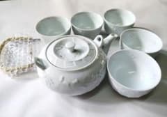 有田焼　白磁　茶器セット 急須 湯呑み 5客のサムネイル