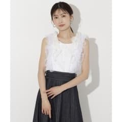 【新品タグ付き】AndCoutureオーガンジー&チュールブラウス【最終値下げ】のサムネイル