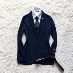 <極美品>LARDINI 新ロゴ ネイビー コットン ジャケット サイズM相当 極美品>LARDINI 新ロゴ ネイビー コットン ジャケット サイズM相当