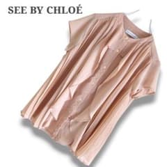 SEE BY CHLOE フリルブラウス ピンク 半袖 プリーツ シーバイクロエのサムネイル
