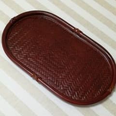 【未使用】お盆　竹製品　漆塗りのサムネイル