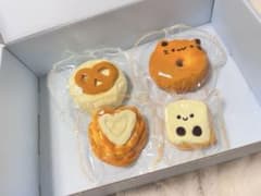 スクイーズ 猫ドーナツ プレッツェルクリームパン 4個セットのサムネイル