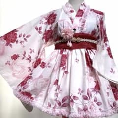 726④浴衣ドレス 地雷系 量産型 姫ギャル ロリータ 大人 ♡帯付き