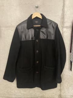 激レア 初期A.P.C. フランス製レザー切替 カバーオール ジャケット