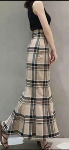 スナイデル SNIDEL ハイウエストタイトヘムフレアチェックスカート 0