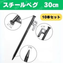 スチールペグ 10本セット キャンプ テント アウトドア 黒 ブラックのサムネイル