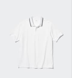 UNIQLO ポロシャツ ホワイト ライン入り sサイズのサムネイル