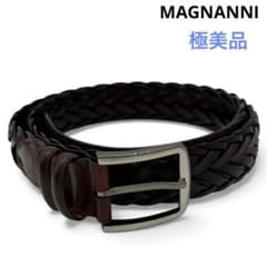 極美品〉MAGNANNI マグナーニ【L】レザーベルト ダークブラウン - メルカリ