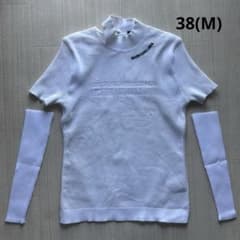 MARK&LONA レディース ゴルフ 半袖 モックネック ニット ホワイト38のサムネイル