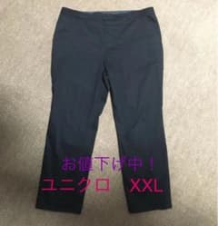 ユニクロ　黒　レディース　イージーサテンアンクルパンツ　XXLのサムネイル