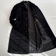 【美品】　ステンカラーコート　ロロピアーナ　カシミヤ100% L〜XL 黒 極美品 ロロピアーナ[カシミヤ100% ブラック]ステンカラーコート L