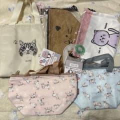 猫柄　ランチバッグ　まとめ売り　ネコ　ねこ　弁当袋　弁当バッグ　保温保冷　未使用のサムネイル