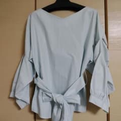 ライトブルー 長袖 ブラウス リボン付き|mercariメルカリ官方指定廠商 