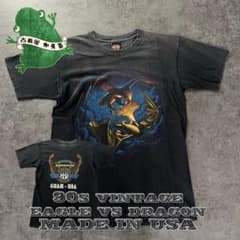 【US古着・即日発送】90s イーグル　ドラゴン　ハーレー　シングル　両面　黒