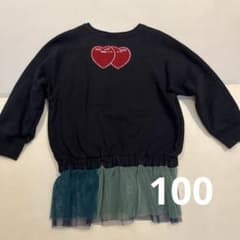 Denim Dungareeトレーナー チュール付き 100のサムネイル