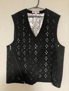 masu diamond-cut leather vest【siz46/黒】 masu diamond-cut leather vest【siz46/黒】 MASU/エムエーエス