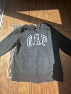 GAP 裏起毛ジップアップパーカー ダークグレー Lのサムネイル