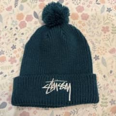 Stüssy ニット帽 ポンポン付き　グリーンのサムネイル