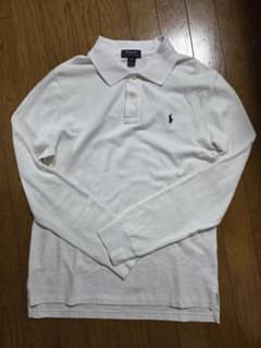 POLO ラルフローレンホワイト 長袖ポロシャツ XL　お値下げ可のサムネイル