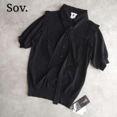 未使用✨ダブスタ ソブ ボウタイブラウス プリーツ フリル 2way シアー 