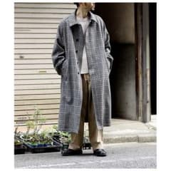 INTERIM HYPER BIG チェックツイード ベルテッド オーバーコート