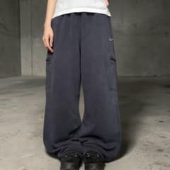 00s NIKE 極太 バギー カーゴスウェットパンツ ネイビー ワイドレグ 