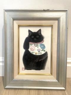 原画　久野千恵美「招き猫」日本画 〇招き猫の画家 原画 久野千恵美「招き猫」日本画 〇招き猫の画家 - メルカリ